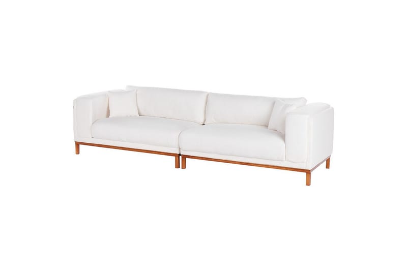 4-sitssoffa Beliani Veng Beige, ljust trä White||Light colored wood - Møbler - Sofaer - 4 seter sofa
