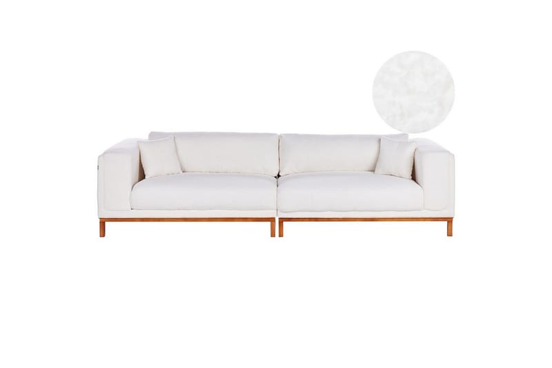 4-sitssoffa Beliani Veng Beige, ljust trä White||Light colored wood