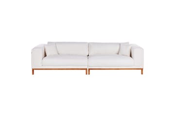 4-sitssoffa Beliani Veng Beige, ljust trä White||Light colored wood - Møbler - Sofaer - 4 seter sofa
