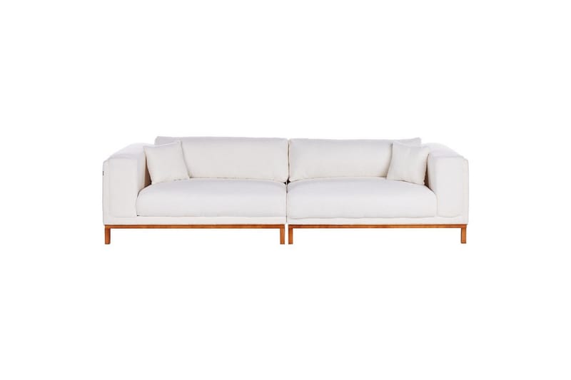 4-sitssoffa Beliani Veng Beige, ljust trä White||Light colored wood - Møbler - Sofaer - 4 seter sofa