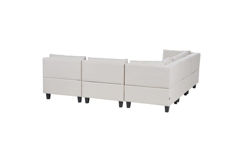 5-sits Hörnsoffa med fotpall Beliani Unstad Beige/svart, Högervänd, Polyester Beige, Black - Møbler - Sofaer - Modulsofaer - Komplett modulsofa