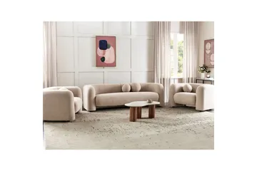 5-sits Soffgrupp Beliani Leiren Beige Beige - Møbler - Sofaer - Sofagrupper