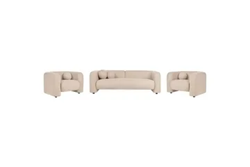 5-sits Soffgrupp Beliani Leiren Beige Beige - Møbler - Sofaer - Sofagrupper