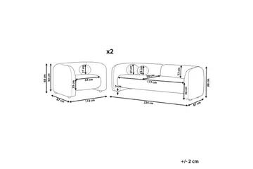 5-sits Soffgrupp Beliani Leiren Beige Beige - Møbler - Sofaer - Sofagrupper