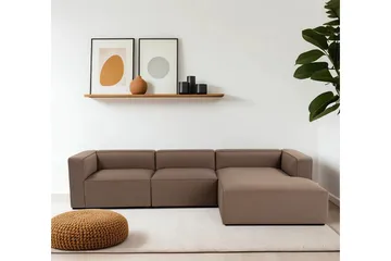 Abbas 4-seters Sofa med Divan - Brun - Møbler - Sofaer - Sofa med sjeselong
