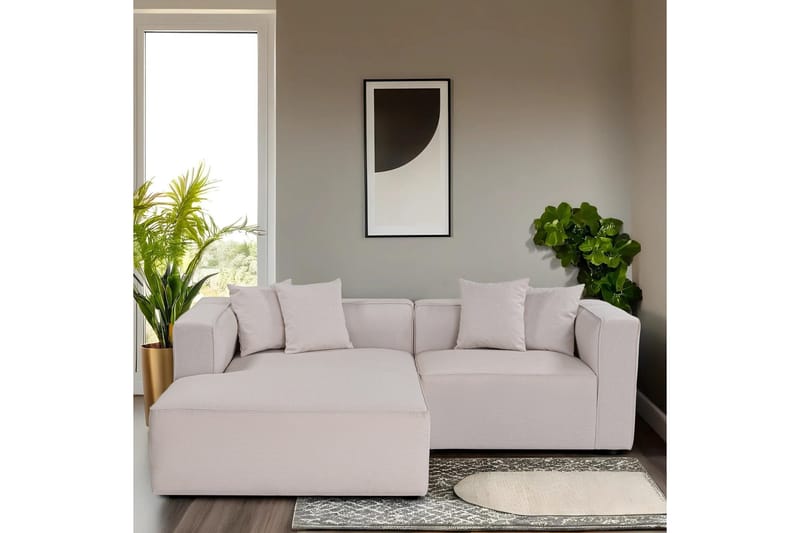 Abbas 4-seters Sofa med Divan - Ecru - Møbler - Sofaer - Sofa med sjeselong