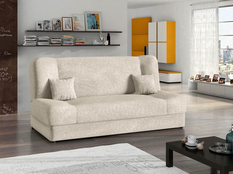 Abron 3-seters sovesofa med oppbevaring - beige - Møbler - Sofaer - Sovesofaer