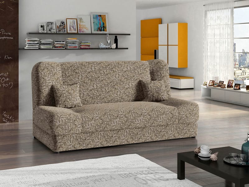 Abron 3-seters sovesofa med oppbevaring - beige - Møbler - Sofaer - Sovesofaer
