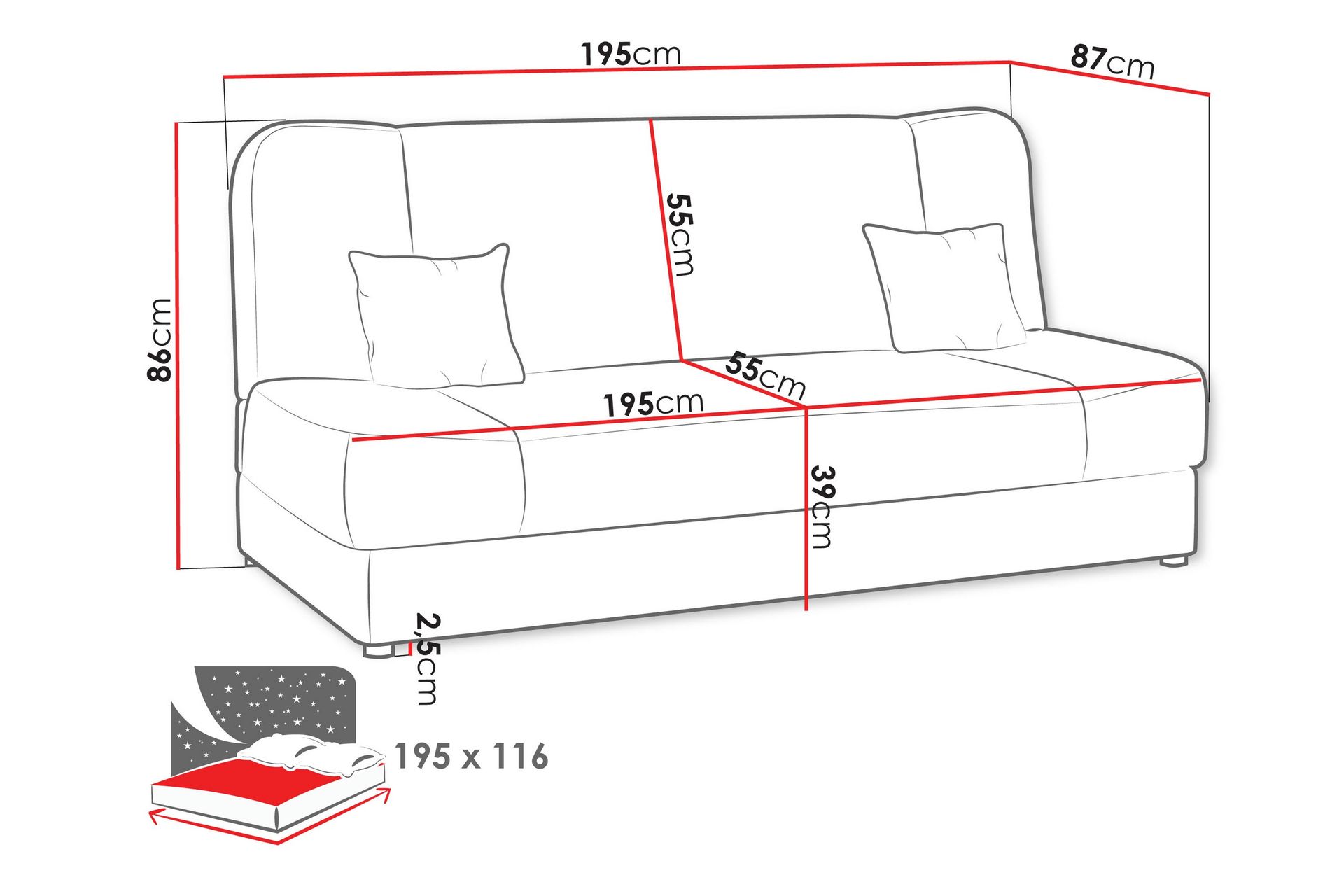 Abron Sofa 3-seter - Beige/Brun - Møbler - Sofaer - Sofa 3 seter