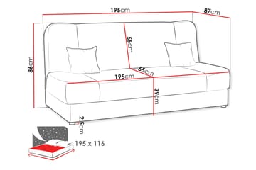 Abron Sofa 3-seter - Grå/Beige - Møbler - Sofaer - Sovesofaer