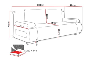 Adelma Sofa 3-seter - Brun - Møbler - Sofaer - Fløyel sofaer