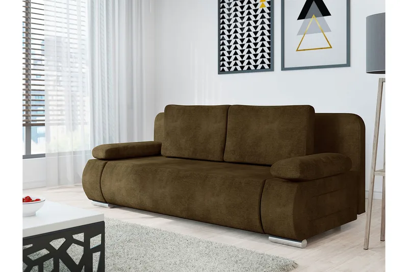 Adelma Sofa 3-seter - Brun - Møbler - Sofaer - Fløyel sofaer