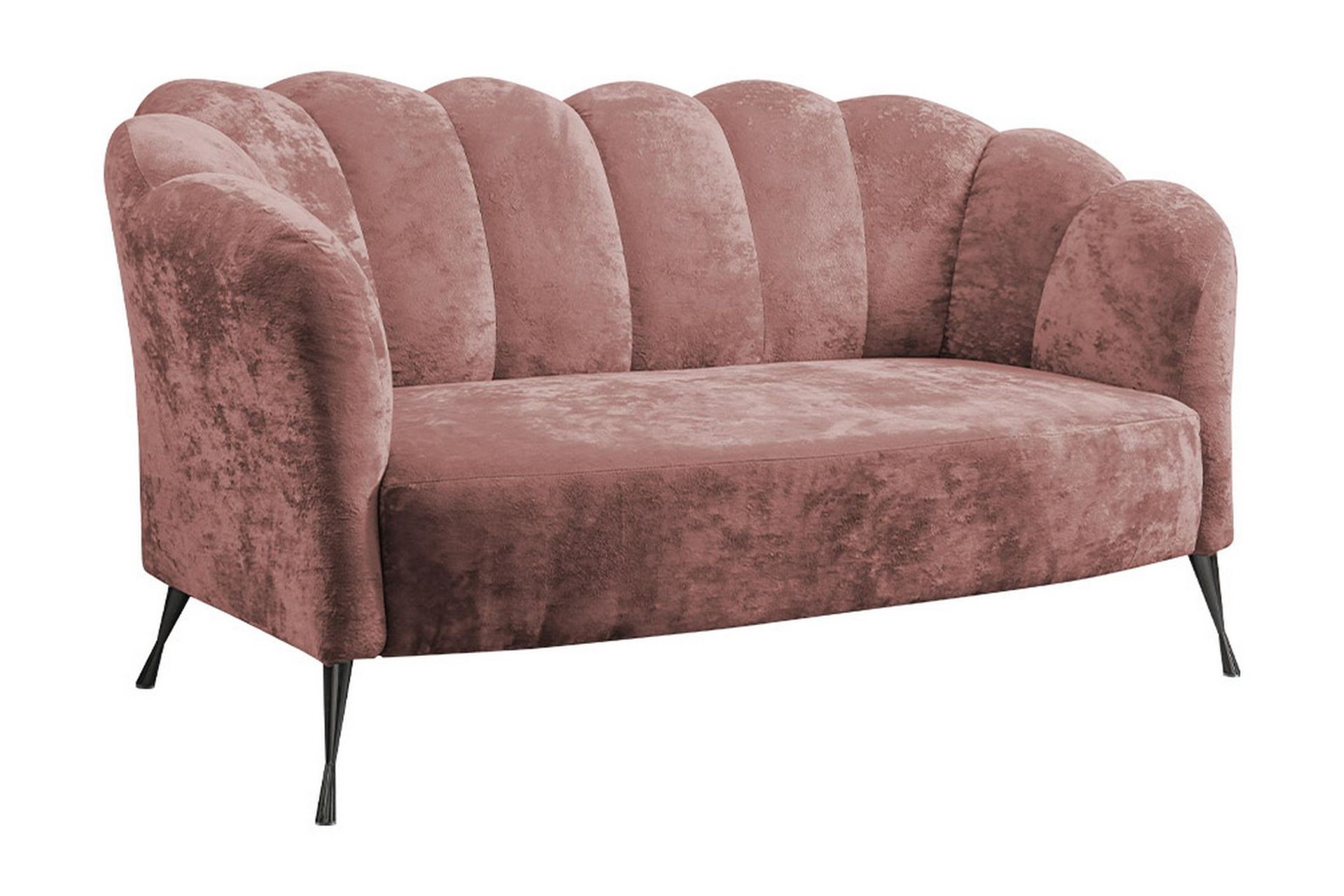 Adrial 2-seters Sofa - Fløyel/Rosa/Svart Krom
