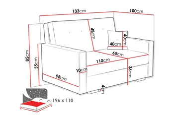 Ajiz Sovesofa 2-seter i Bouclé - Grå - Møbler - Sofaer - Sovesofaer