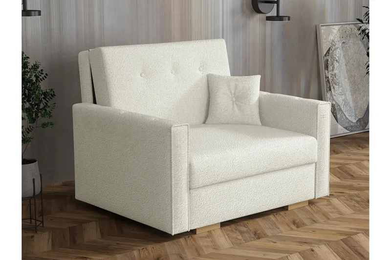 Ajiz Sovesofa 2-seter i Bouclé, Hvit