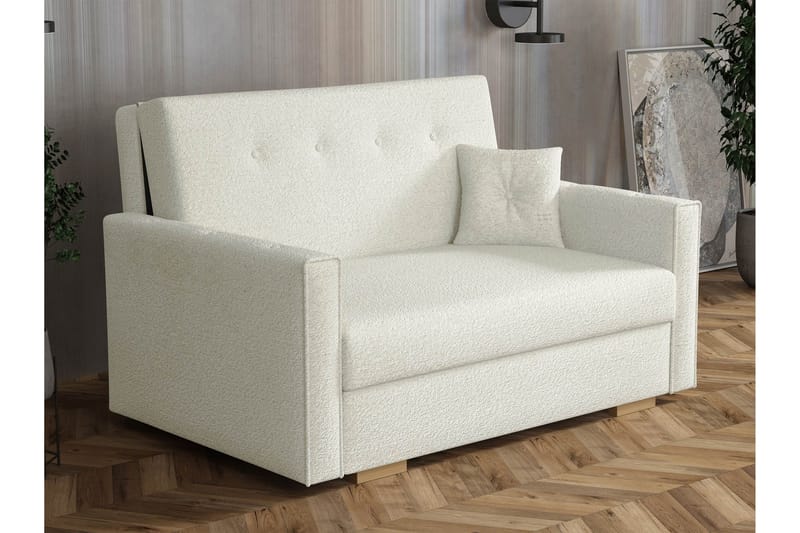 Ajiz Sovesofa 2-seter i Bouclé - Hvit - Møbler - Sofaer - Sovesofaer
