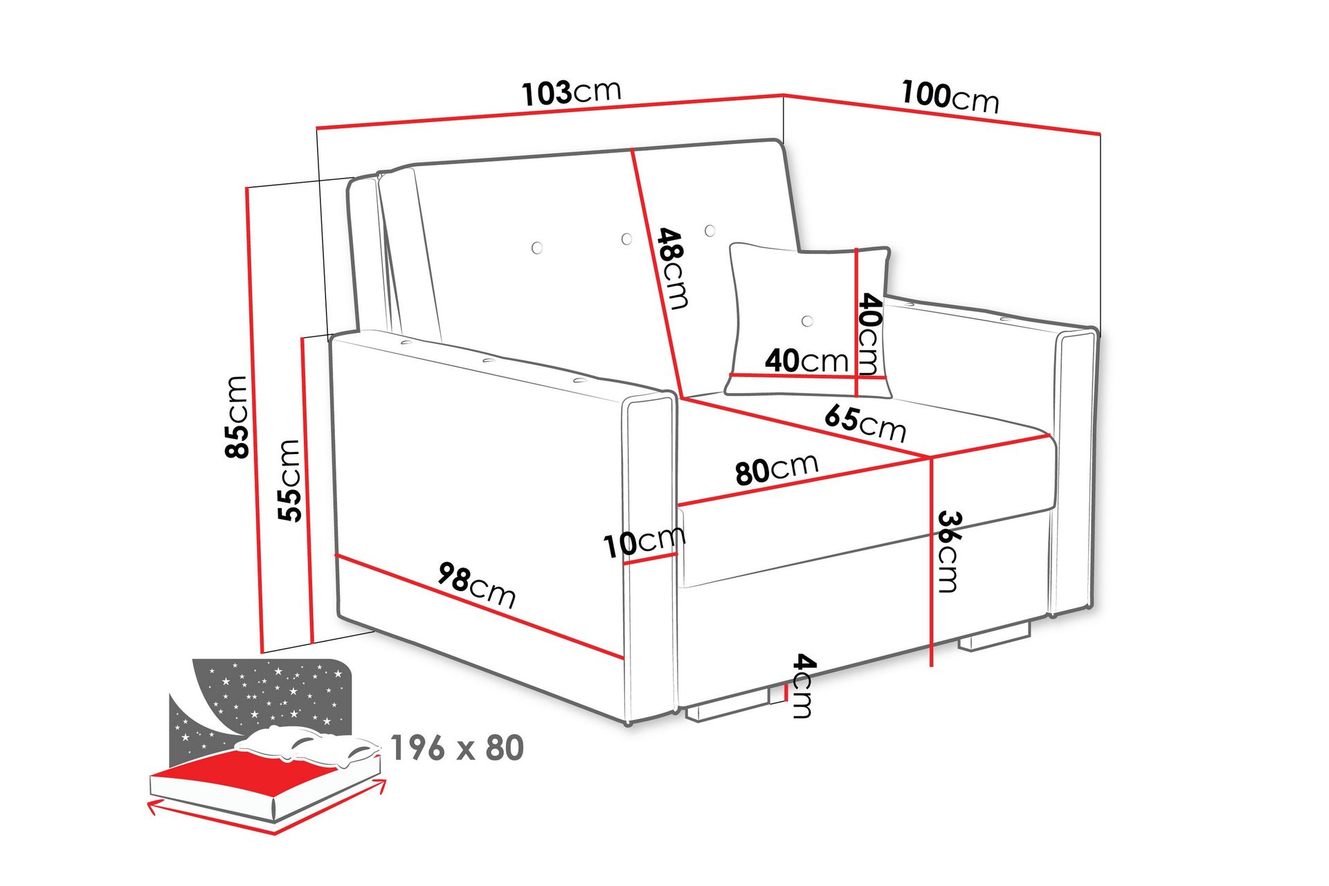 Ajiz Sovesofa 2-seter i Bouclé - Rosa - Møbler - Sofaer - Sovesofaer
