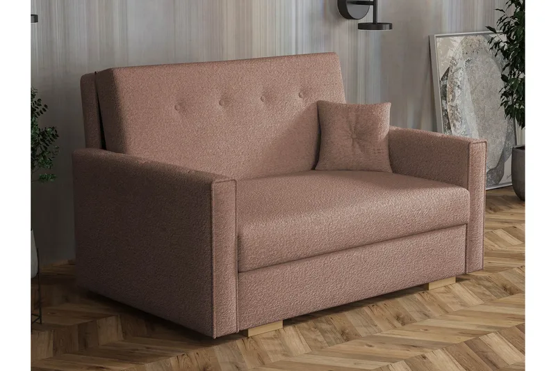 Ajiz Sovesofa 2-seter i Bouclé - Rosa - Møbler - Sofaer - Sovesofaer