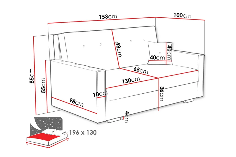 Ajiz Sovesofa 3-seter i Bouclé - Beige - Møbler - Sofaer - Sovesofaer