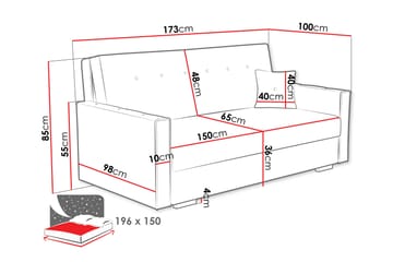 Ajiz Sovesofa 3-seter i Bouclé - Grå - Møbler - Sofaer - Sovesofaer