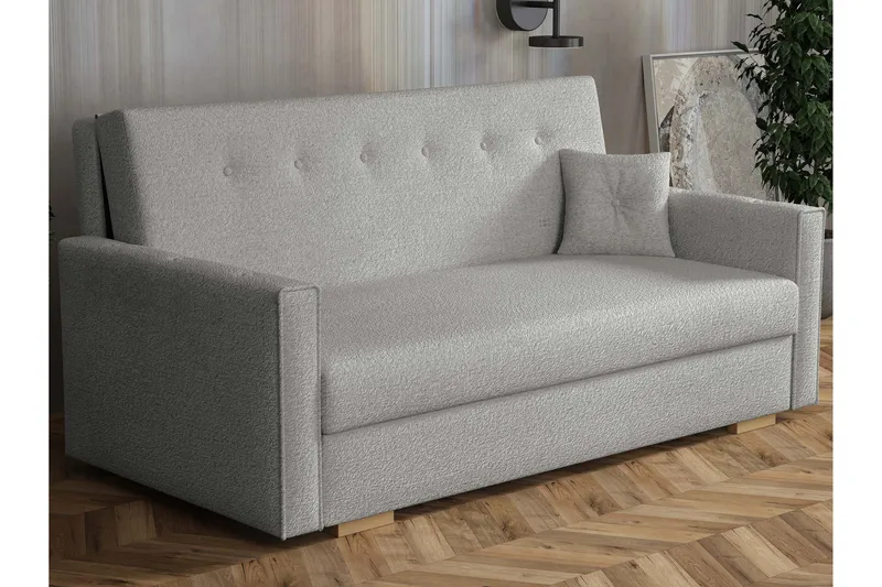 Ajiz Sovesofa 3-seter i Bouclé - Grå - Møbler - Sofaer - Sovesofaer