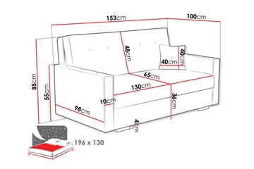 Ajiz Sovesofa 3-seter i Bouclé - Grå - Møbler - Sofaer - Sovesofaer