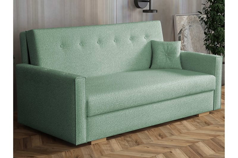 Ajiz Sovesofa 3-seter i Bouclé - Grønn - Møbler - Sofaer - Sovesofaer