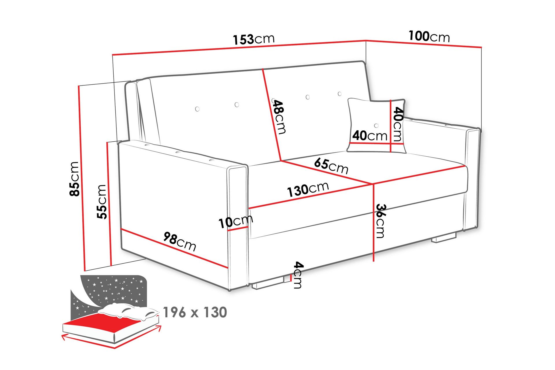 Ajiz Sovesofa 3-seter i Bouclé - Grønn - Møbler - Sofaer - Sovesofaer