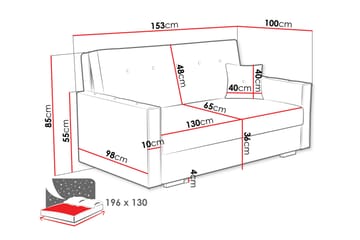 Ajiz Sovesofa 3-seter i Bouclé - Grønn - Møbler - Sofaer - Sovesofaer