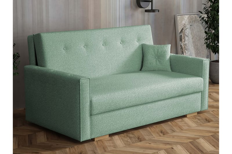Ajiz Sovesofa 3-seter i Bouclé - Grønn - Møbler - Sofaer - Sovesofaer