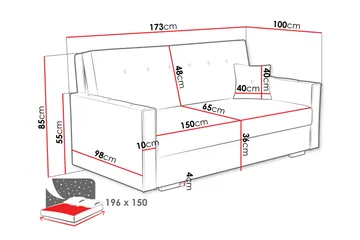 Ajiz Sovesofa 3-seter i Bouclé - Grønn - Møbler - Sofaer - Sovesofaer