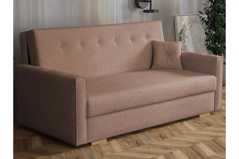 Ajiz Sovesofa 3-seter i Bouclé - Rosa - Møbler - Sofaer - Sovesofaer