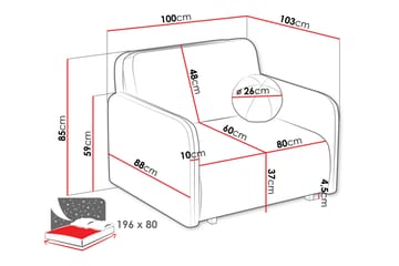 Ajmeri Sovesofa 2-seter - Grå - Møbler - Sofaer - Sovesofaer