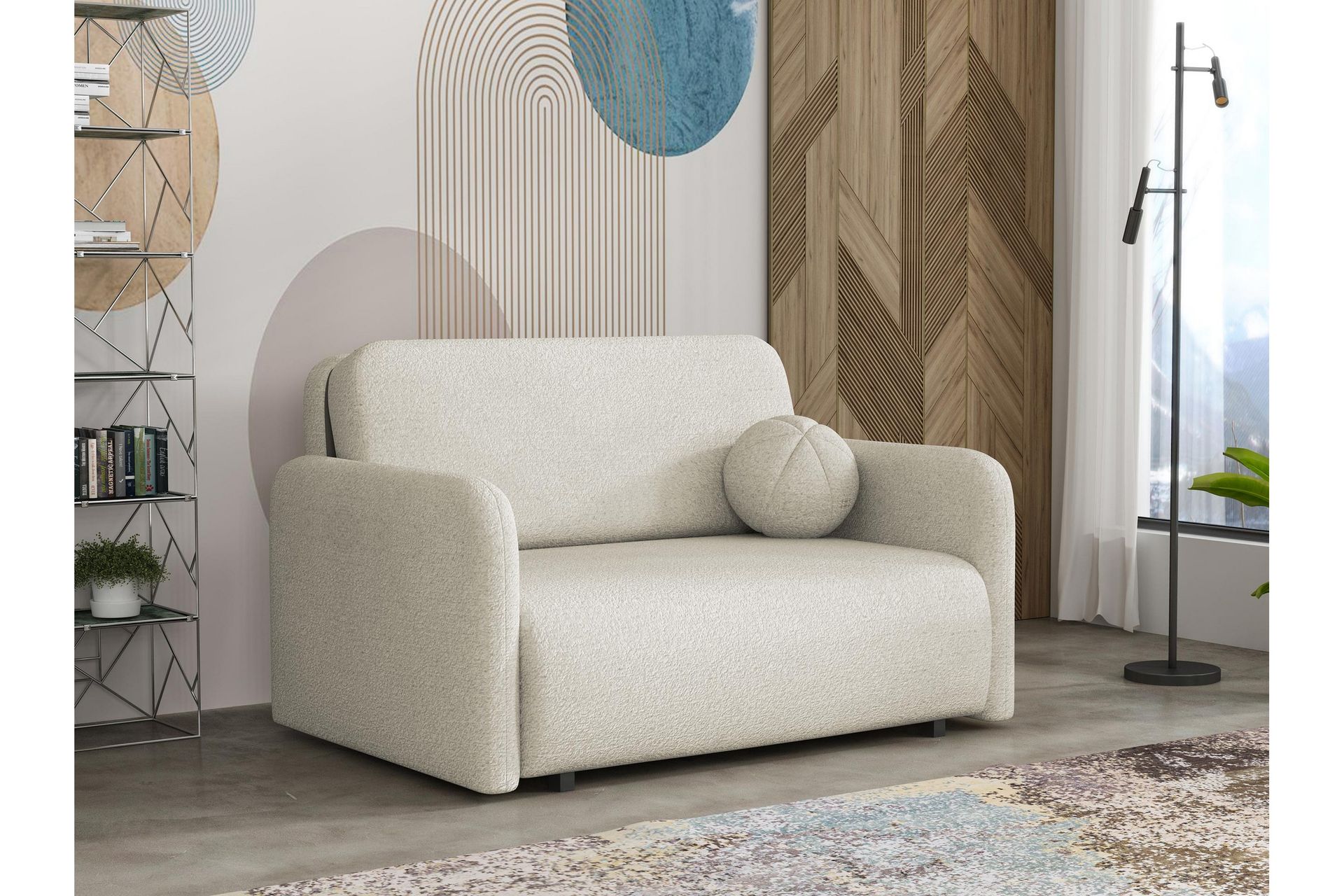 Ajmeri Sovesofa 2-seter i Bouclé - Beige - Møbler - Sofaer - Sovesofaer