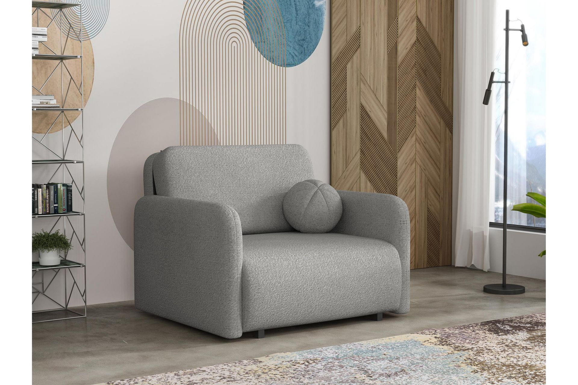 Ajmeri Sovesofa 2-seter i Bouclé - Grå - Møbler - Sofaer - Sovesofaer