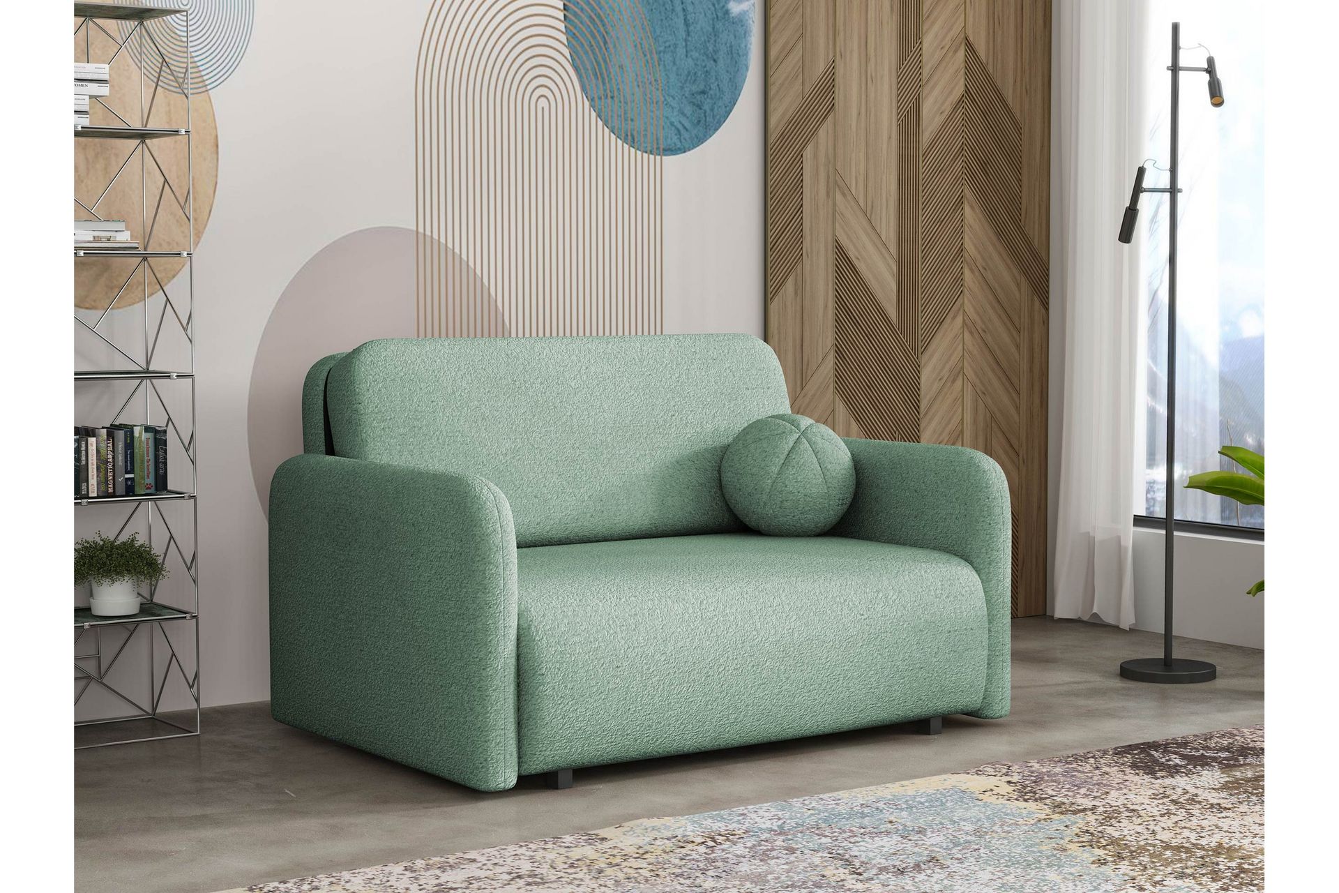 Ajmeri Sovesofa 2-seter i Bouclé - Grønn - Møbler - Sofaer - Sovesofaer