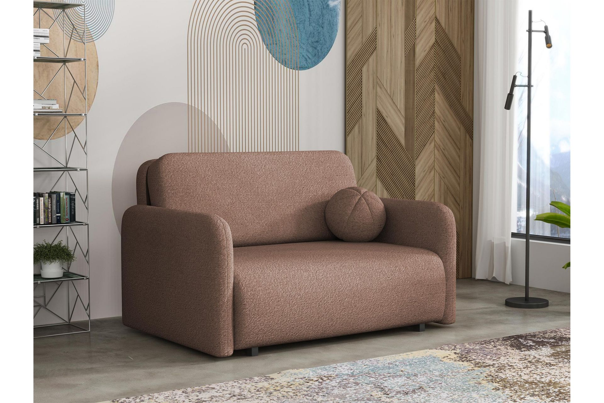 Ajmeri Sovesofa 2-seter i Bouclé - Rosa - Møbler - Sofaer - Sovesofaer