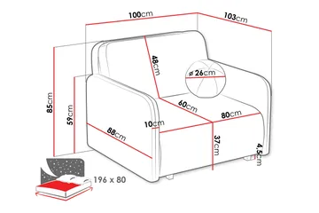 Ajmeri Sovesofa 2-seter i Bouclé - Rosa - Møbler - Sofaer - Sovesofaer