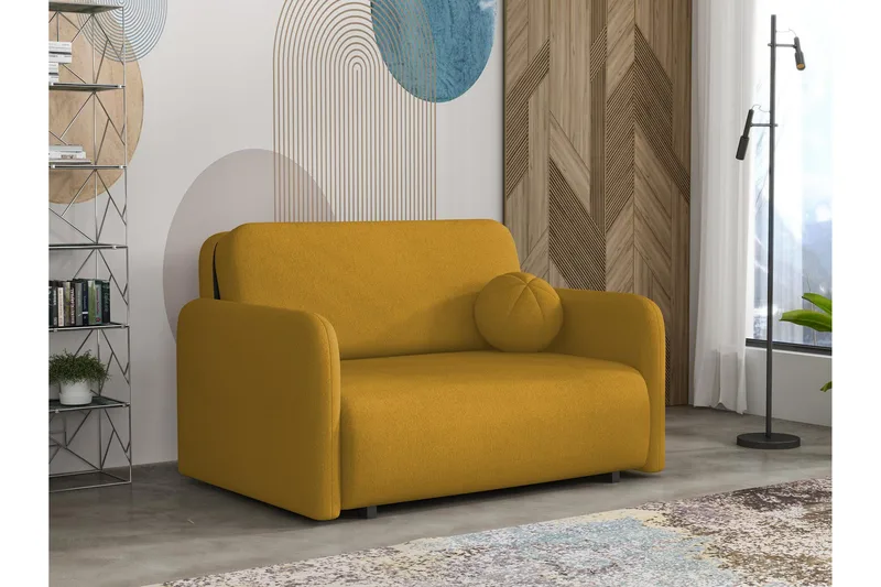 Ajmeri Sovesofa 2-seter i Plysj - Gul - Møbler - Sofaer - Sovesofaer