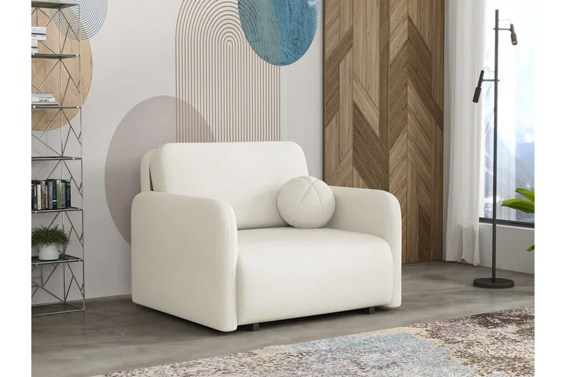 Ajmeri Sovesofa 2-seter i Plysj - Beige - Møbler - Sofaer - Sovesofaer