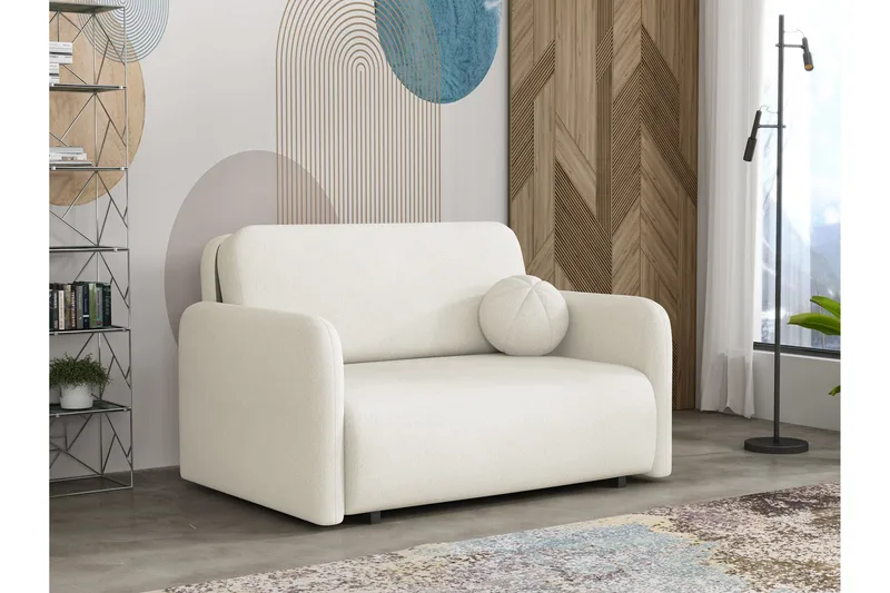 Ajmeri Sovesofa 2-seter i Plysj - Beige - Møbler - Sofaer - Sovesofaer