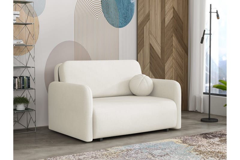 Ajmeri Sovesofa 2-seter i Plysj - Beige - Møbler - Sofaer - Sovesofaer
