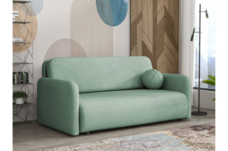 Ajmeri Sovesofa 3-seter i Bouclé - Grønn - Møbler - Sofaer - Sovesofaer