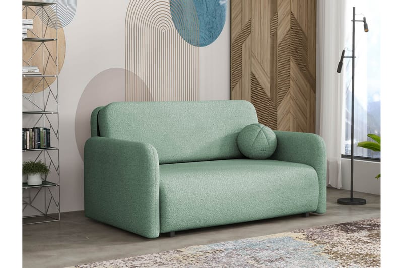 Ajmeri Sovesofa 3-seter i Bouclé - Grønn - Møbler - Sofaer - Sovesofaer