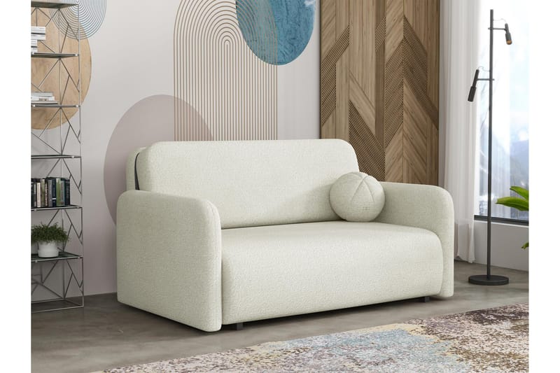 Ajmeri Sovesofa 3-seter i Bouclé - Hvit - Møbler - Sofaer - Sovesofaer