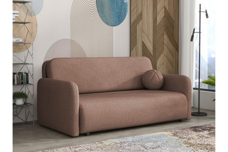 Ajmeri Sovesofa 3-seter i Bouclé - Rosa - Møbler - Sofaer - Sovesofaer