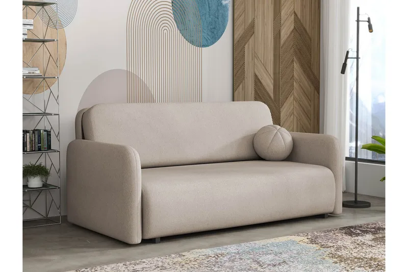 Ajmeri Sovesofa 3-seter i Plysj, Beige