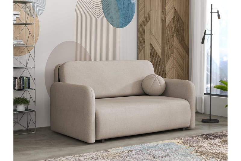 Ajmeri Sovesofa 3-seter i Plysj, Beige