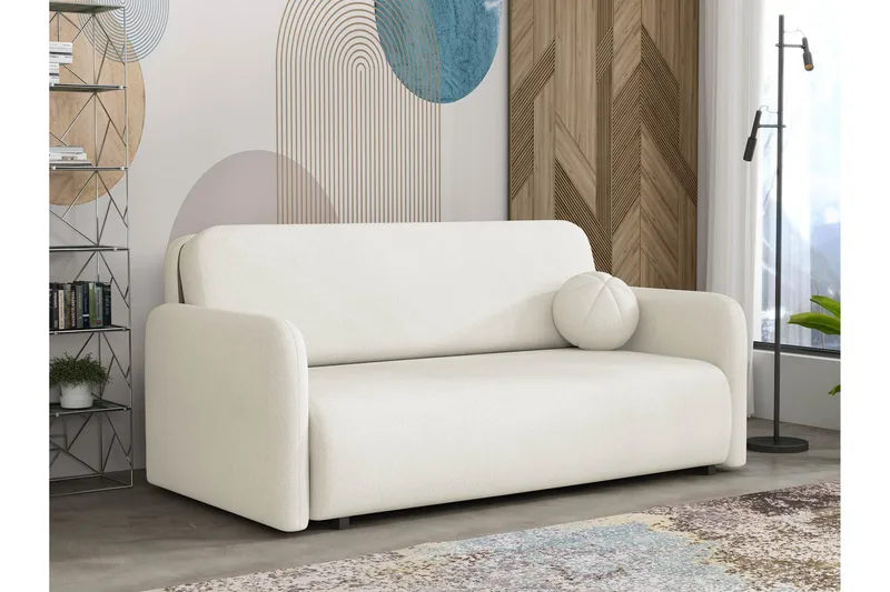 Ajmeri Sovesofa 3-seter i Plysj, Beige