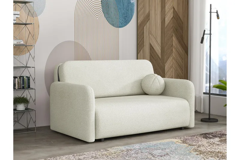 Ajmeri Sovesofa i Bouclé, Hvit